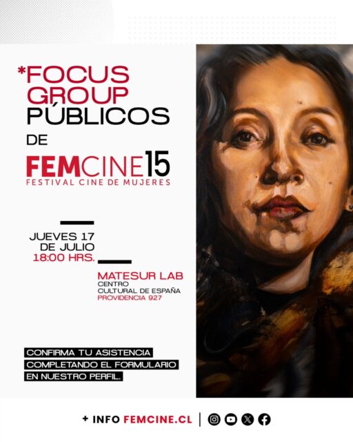 🎬 ¿Fuiste parte de FEMCINE15? ¡Queremos escucharte!
Este jueves 17 de julio a las 18:00 hrs realizaremos un Focus Group de Públicos para conocer tu experiencia en el festival. La cita es en MateSur Lab del Centro Cultural de España (Providencia 927).
Tu opinión es clave para seguir construyendo un festival que celebre el cine hecho por mujeres 💬🎥
📝 Completa el formulario en nuestro perfil o sigue las historias y confirma tu asistencia.
🎁 ¡Habrá regalos para quienes participen!
#
##
###
##
#
#FEMCINE15 #FocusGroupFEMCINE #CineDeMujeres #FEMCINE